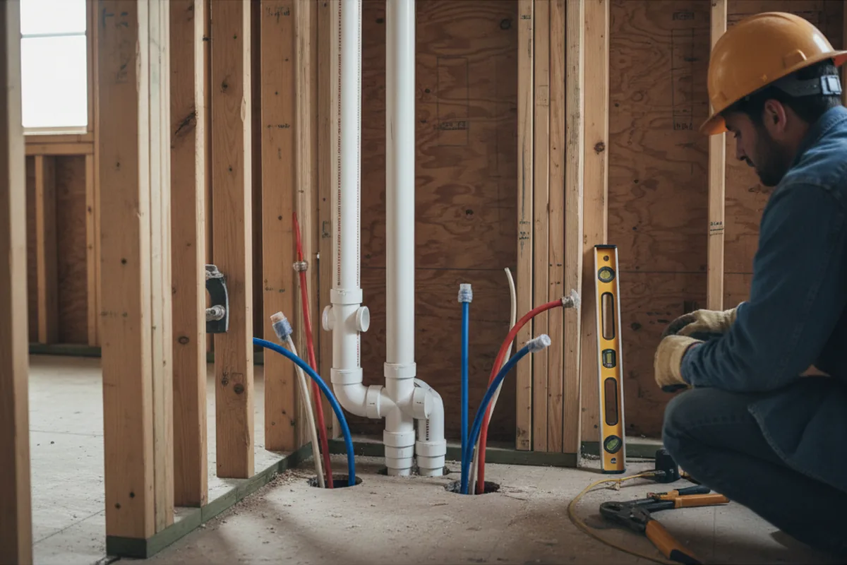 Drain and supply rough-in during Leak Detection in Mays